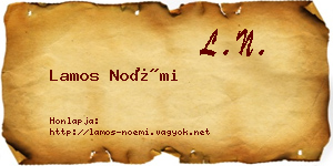 Lamos Noémi névjegykártya